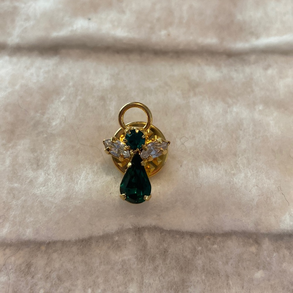 MAY BIRTHSTONE ANGEL PIN